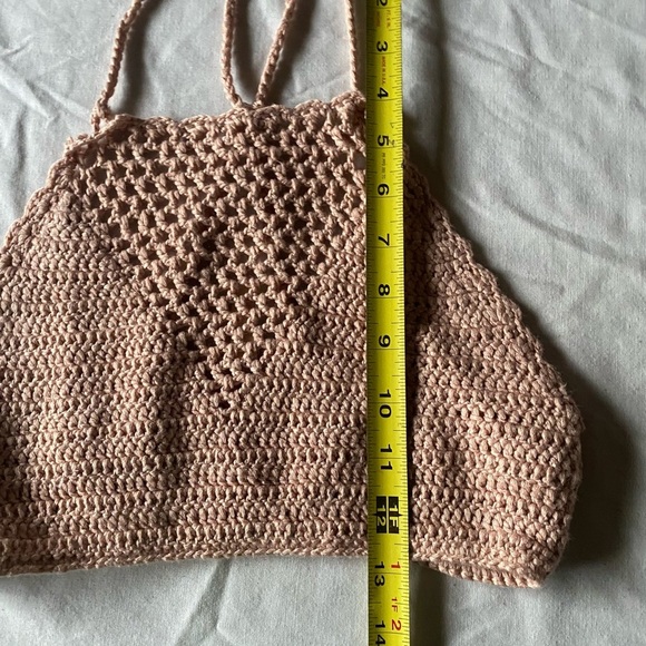 Wishlist Crop Top Crochet Dusty Rose SMALL - Picture 6 of 7